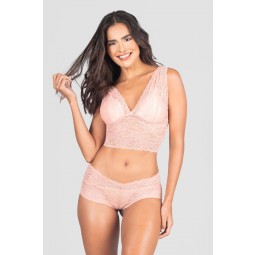 Conjunto Lingerie Cropped Rosa Ref P D Kaisan