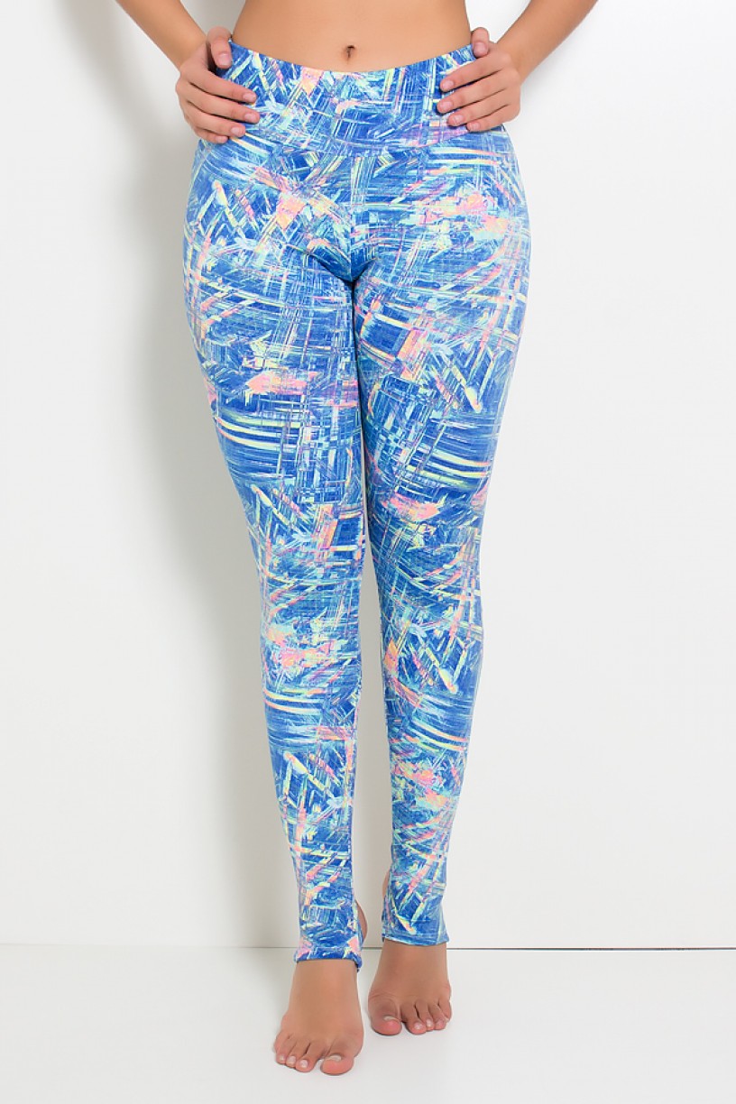 F192-005_Calca_Legging_Estampada_com_Pezinho_Rabiscos_Fluorescentes_com_Azul__Ref:F192-005