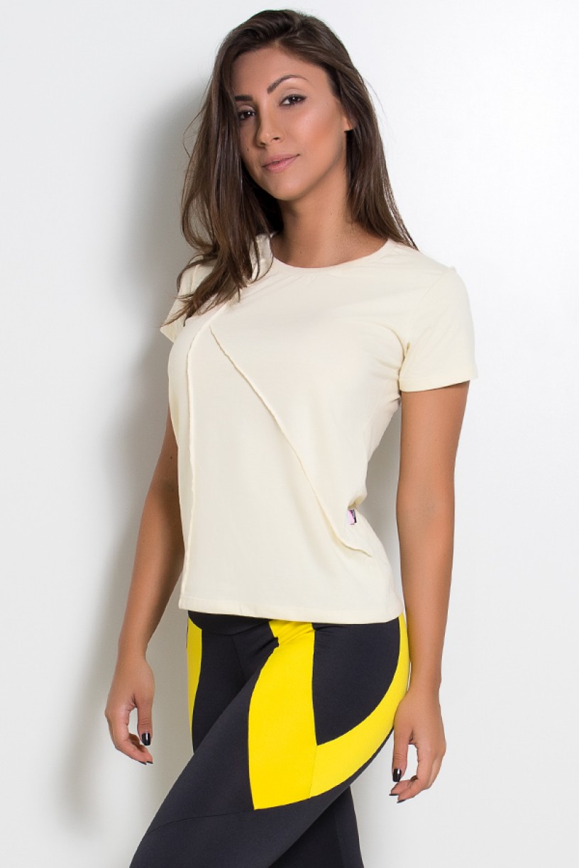 KS-F1034-005_Camiseta_de_Malha_com_Ponto_de_Cobertura_Amarelo__Ref:_KS-F1034-005