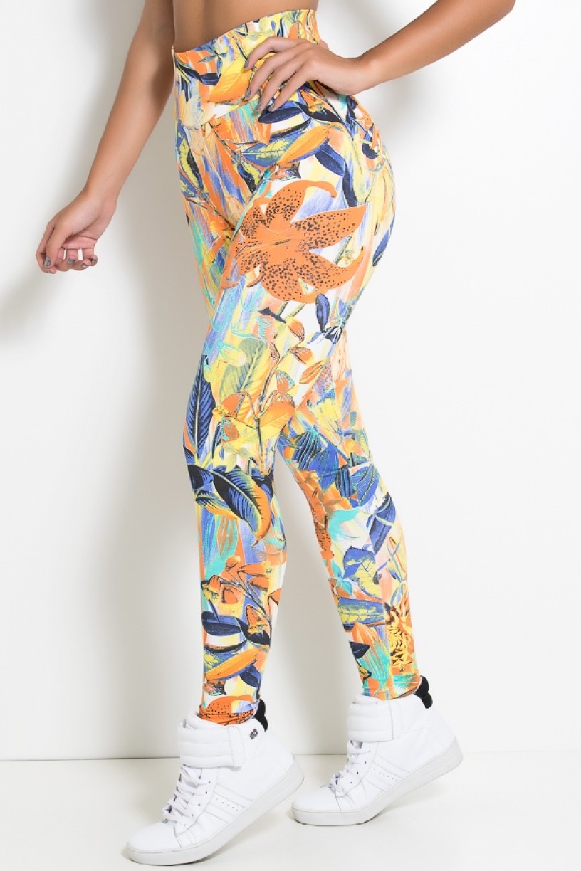 KS-F27-023_Legging_Estampada_Flores_Laranja_Azul_e_Amarelo__Ref:_KS-F27-023