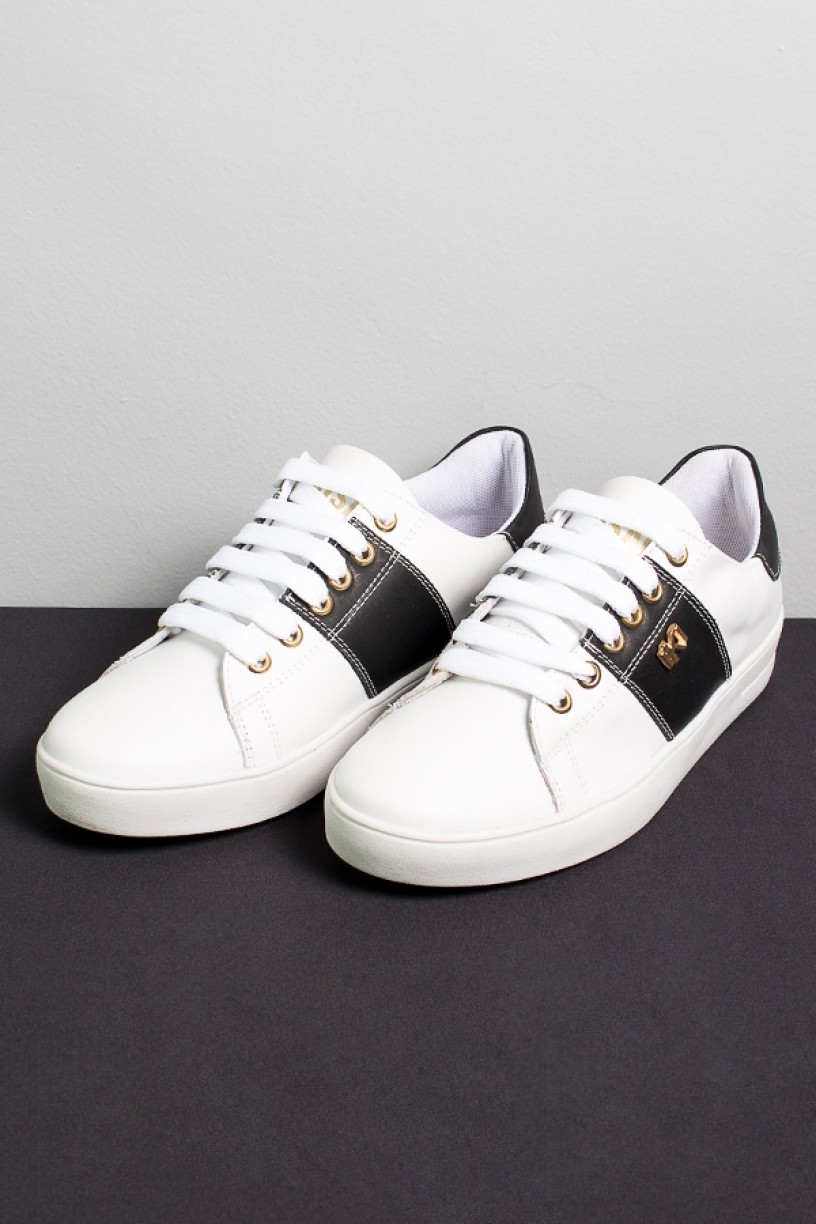 KS-T42-003_Tenis_Mini_Sneaker_com_Cadarco_Branco__Preto__Ref:_KS-T42-003