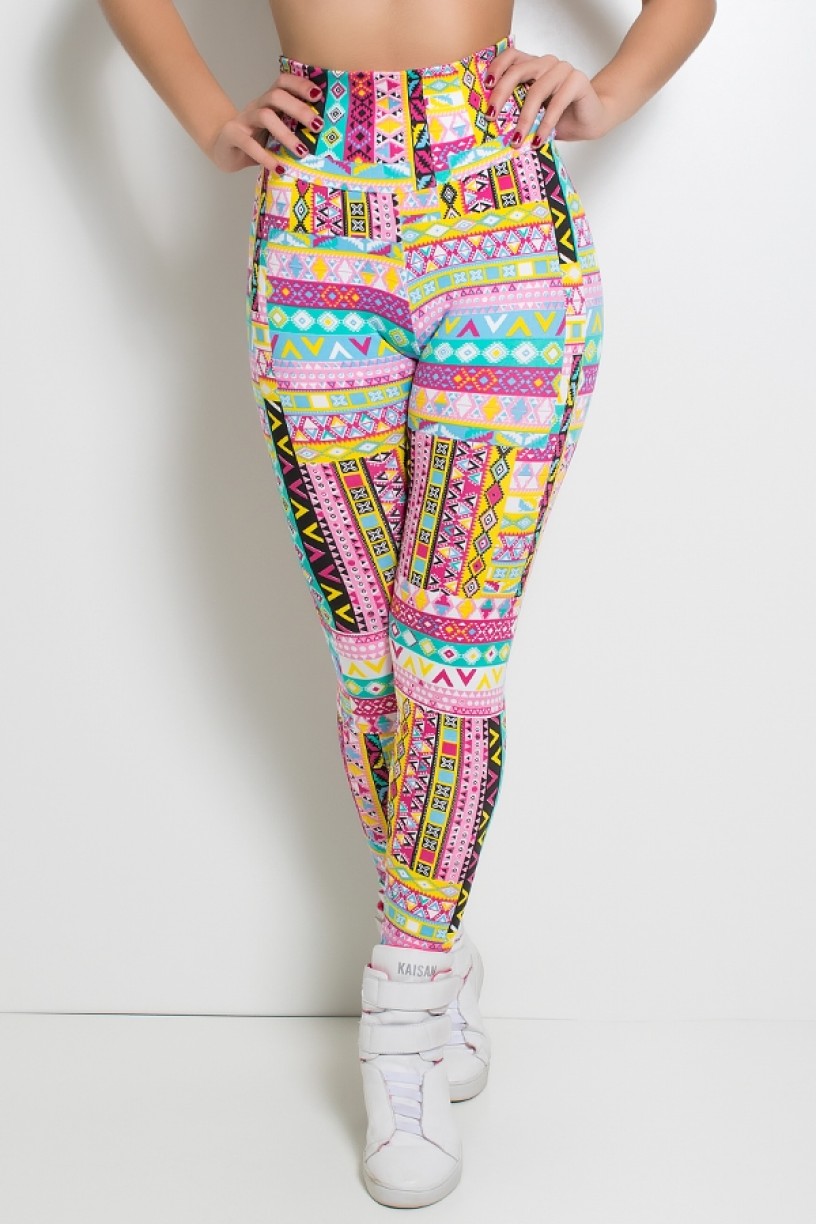 KS-F27-069_Legging_Estampada_Mosaico_Rosa_Amarelo_e_Verde__Ref:_KS-F27-069