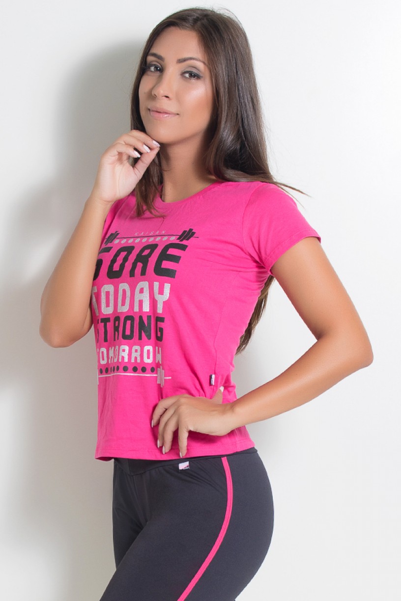 KS-F226-001_Camiseta_Feminina_Sore_Today_Strong_Tomorrow_Rosa_Pink__Ref:_KS-F226-001