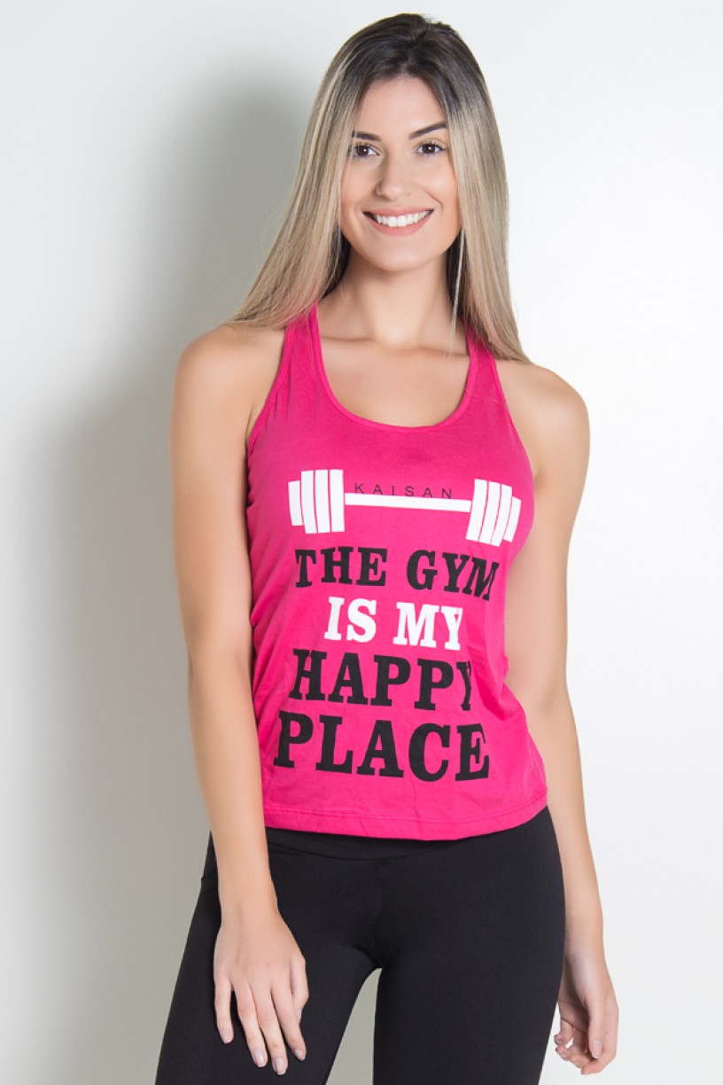 KS-F318-004_Camiseta_de_Malha_Nadador_The_gym_is_my_happy_place_Rosa_Pink__Ref:_KS-F318-004