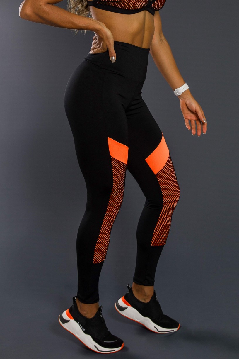 K2557-A_Calca_Legging_Com_Recorte_Neon_E_Tela_Laranja_Neon__Preto__Ref:_K2557-A