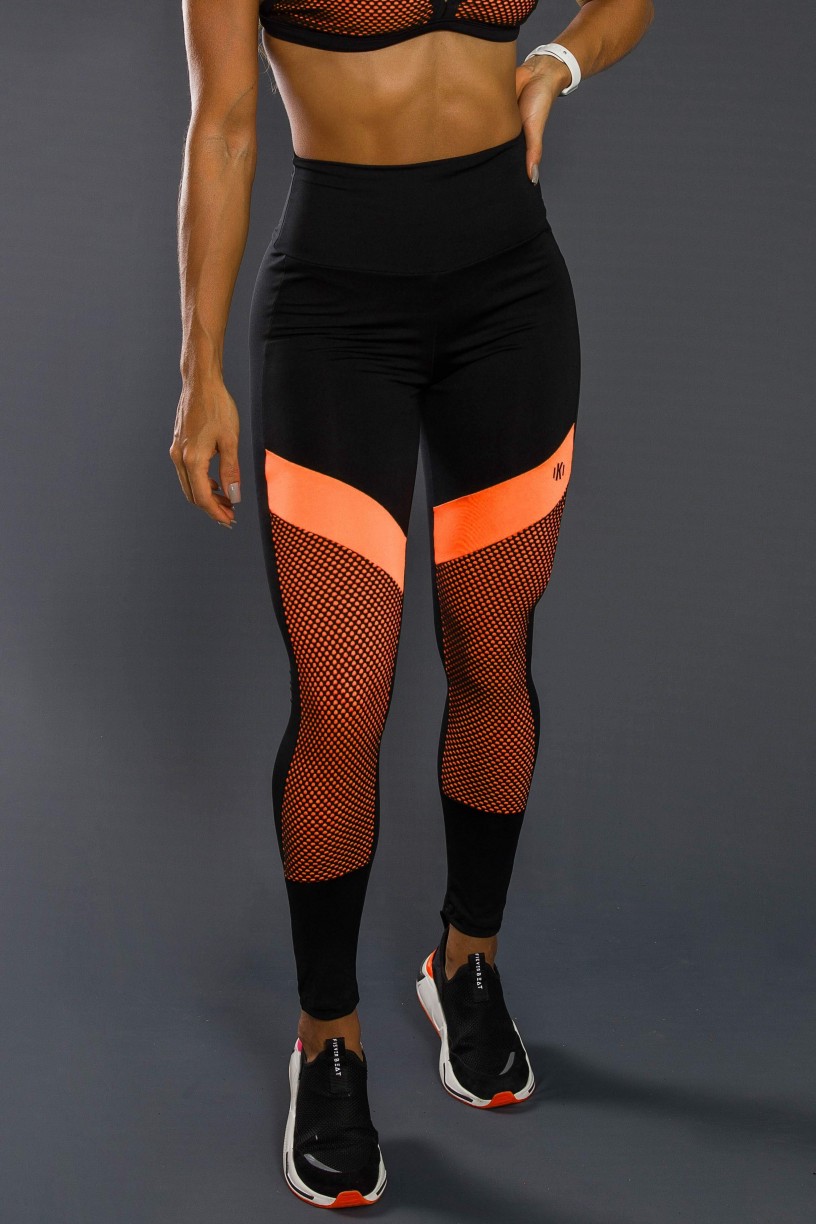 K2557-A_Calca_Legging_Com_Recorte_Neon_E_Tela_Laranja_Neon__Preto__Ref:_K2557-A