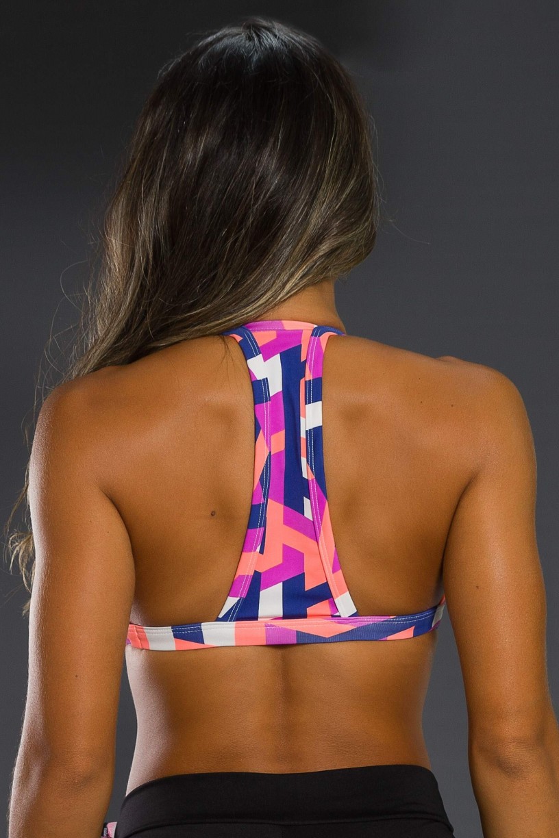 K2566-D_Top_Fitness_Estampado_Tracos_Azul_Marinho_Coral_e_Roxo__Ref:_K2566-D