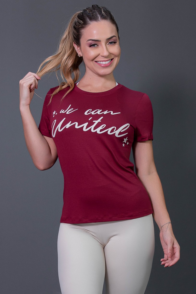 K2570-B_Blusa_Fitness_Manga_Curta_com_Silk_Vinho__Off-White__Ref:_K2570-B