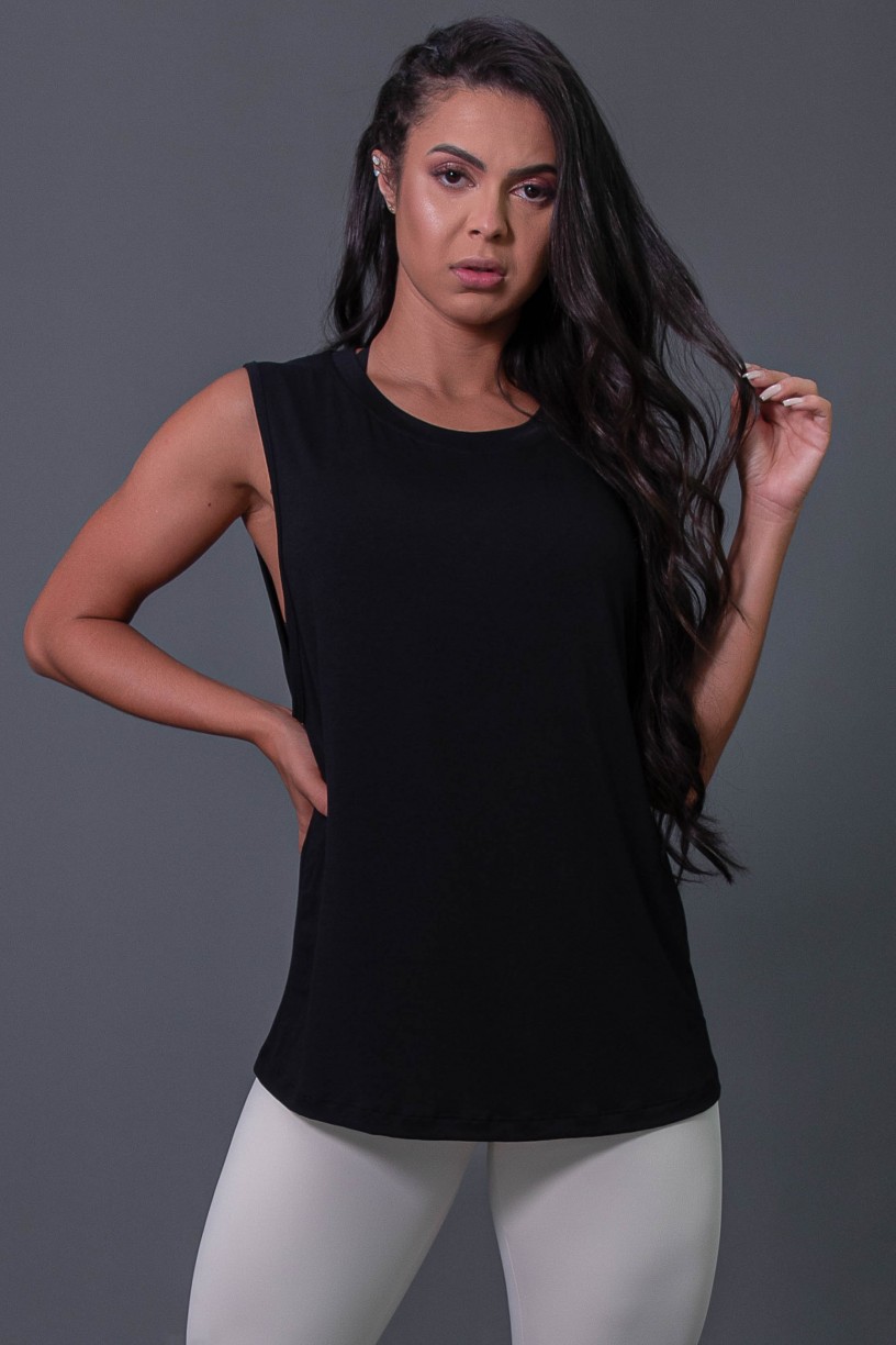 K2575-A_Camiseta_Viscose_Cavada_com_Silk_Preto__Off-White__Ref:_K2575-A