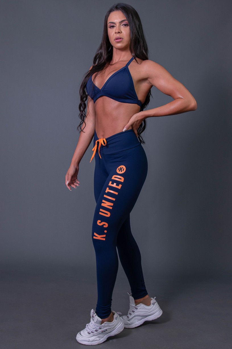 K2582-B_Calca_Legging_Fitness_com_Cadarco_e_Silk_KS_United_Azul_Marinho__Laranja__Ref:_K2582-B