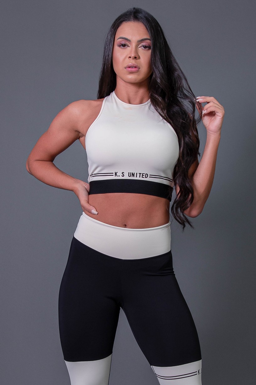 K2683-A_Cropped_Fitness_Nadador_com_Silk_Off-White__Preto__Ref:_K2683-A