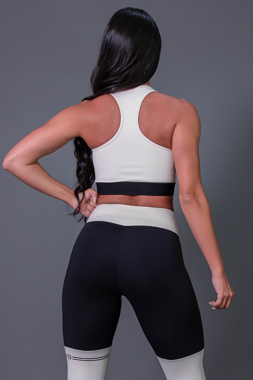 K2683-A_Cropped_Fitness_Nadador_com_Silk_Off-White__Preto__Ref:_K2683-A