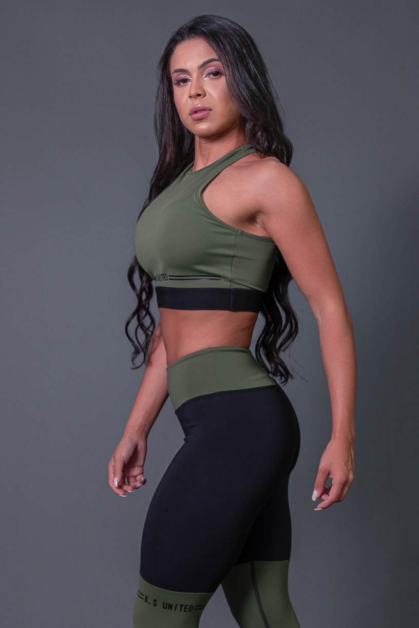 K2683-C_Cropped_Fitness_Nadador_com_Silk_Verde_Militar__Preto__Ref:_K2683-C