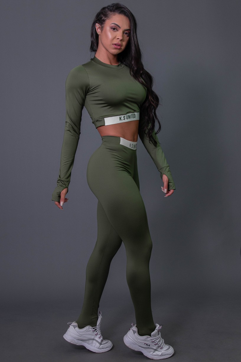 K2688-C_Calca_Legging_Fitness_com_Elastico_e_Silk_Verde_Militar__Off-White__Ref:_K2688-C