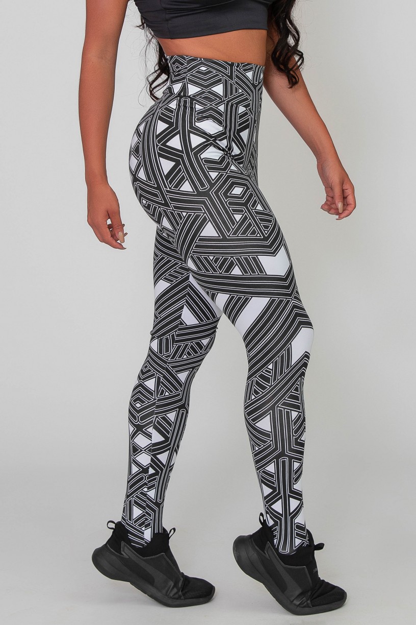 K2588-O_Calca_Legging_Basica_Estampada_Branco_com_Tracos_Pretos__Ref:_K2588-O