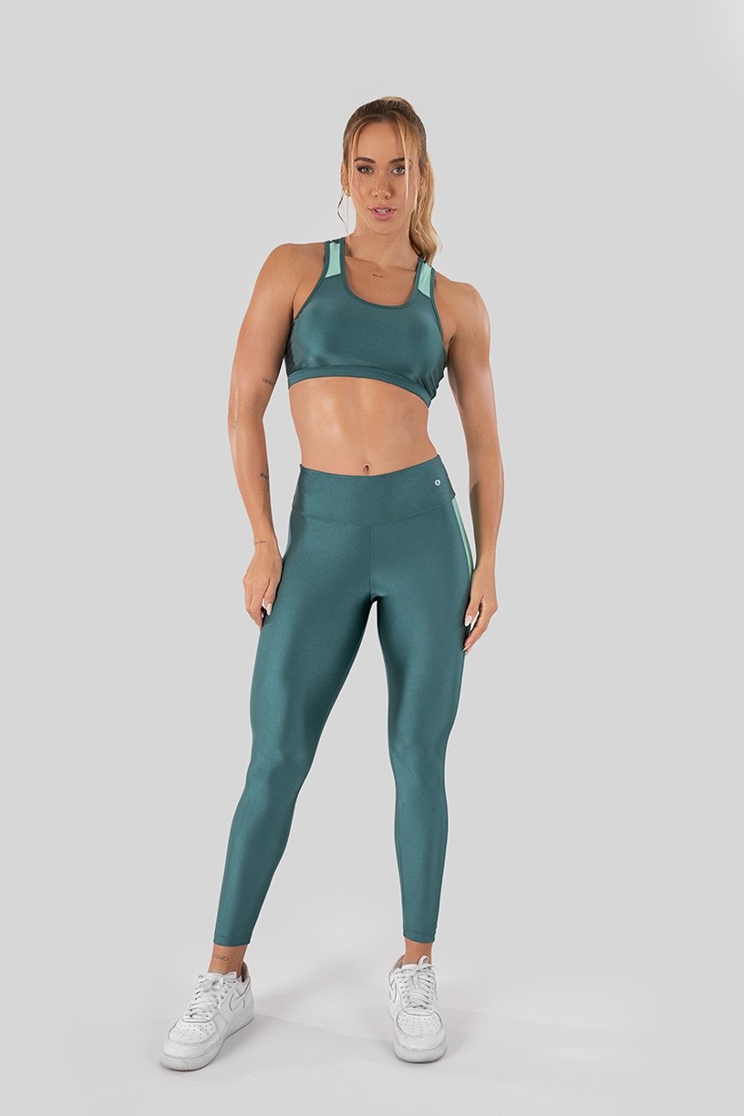 K3250-B_Calca_Legging_Tecido_Platinado_com_Faixa_Lateral_Verde_Petroleo__Verde_Claro__Ref:_K3250-B