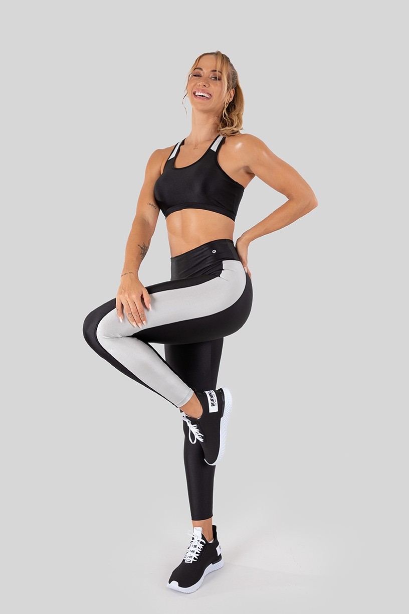 K3250-D_Calca_Legging_Tecido_Platinado_com_Faixa_Lateral_Preto__Prata__Ref:_K3250-D