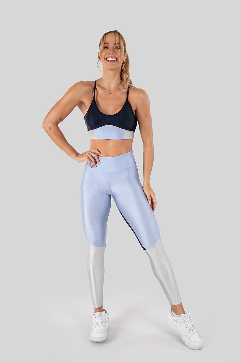 K3281-B_Calca_Legging_Tecido_Platinado_Tricolor_com_Recortes_Azul_Marinho__Azul__Prata__Ref:_K3281-B