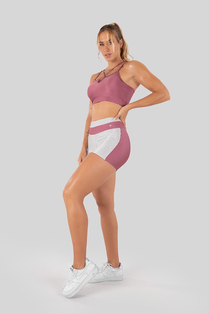 K3289-B_Short_Tecido_Platinado_com_Cos_Bicolor_Rosa__Prata__Ref:_K3289-B