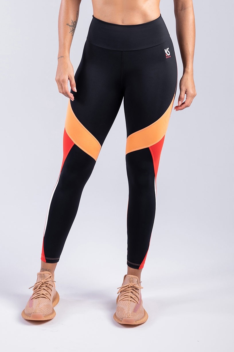 K3293-A_Calca_Legging_com_Ponto_de_Cobertura_e_faixas_Preto__Coral__Vermelho__Ref:_K3293-A