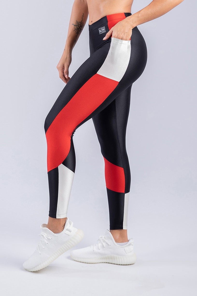 K3326-B_Calca_Legging_com_Faixa_e_bolso_Lateral_Vermelho__Preto__Branco__Ref:_K3326-B