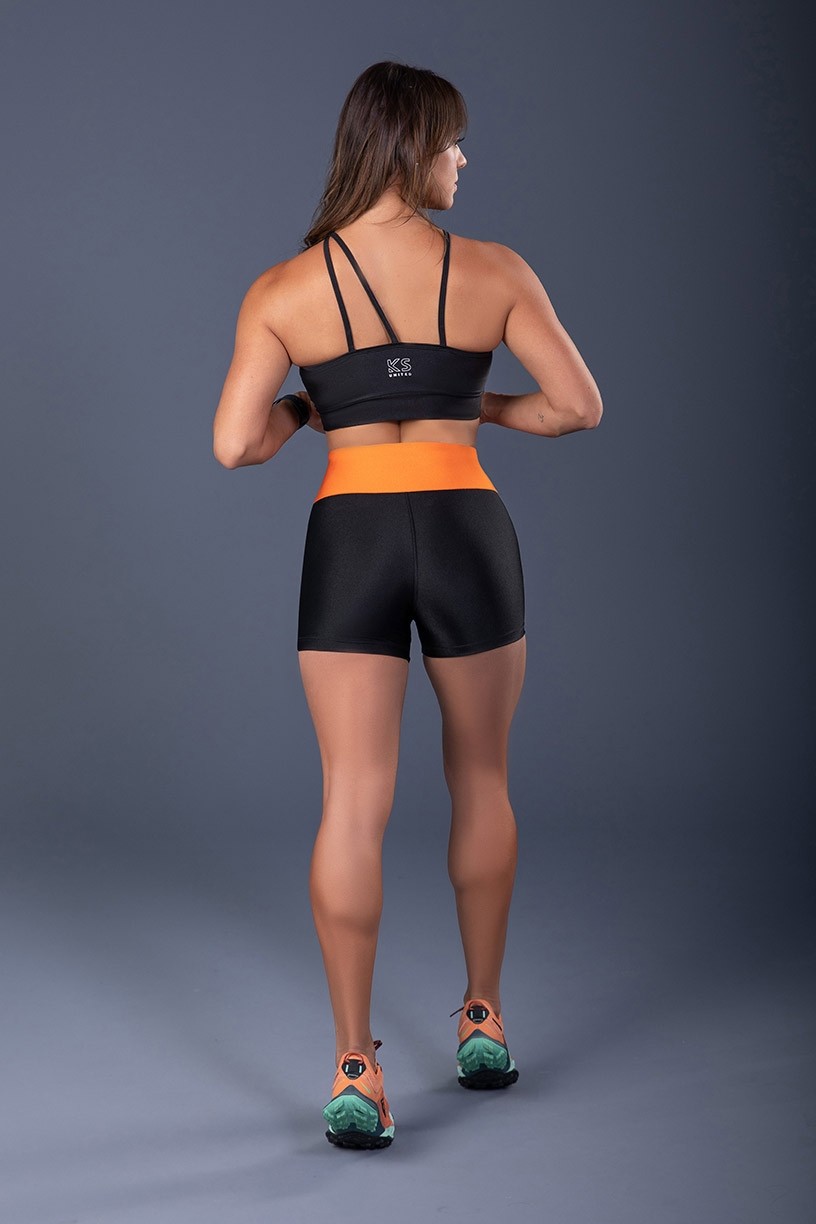 K3336-A_Short_com_Cos_Colorido_Preto__Laranja__Ref:_K3336-A