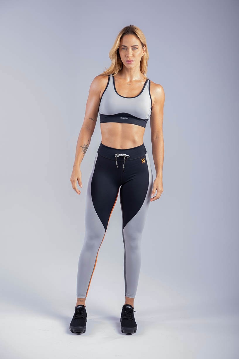 K3356-B_Calca_Legging_com_Cadarco_e_Faixas_Coloridas_Cinza__Preto__Laranja__Chumbo__Ref:_K3356-B