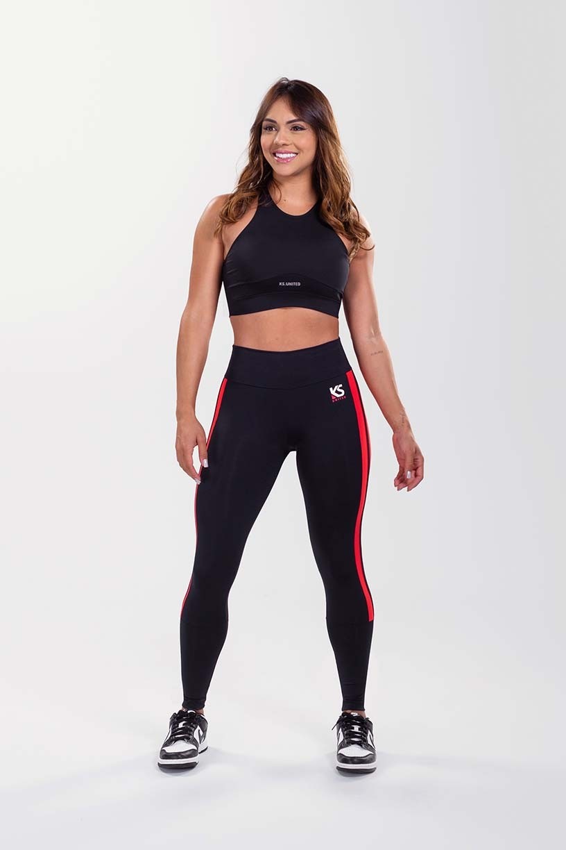 K3491-A_Calca_Legging_com_Faixa_Dupla_Lateral_Preto__Vermelho__Ref:_K3491-A