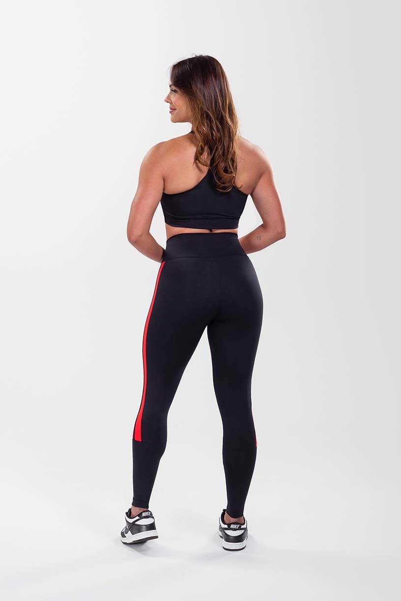 K3491-A_Calca_Legging_com_Faixa_Dupla_Lateral_Preto__Vermelho__Ref:_K3491-A