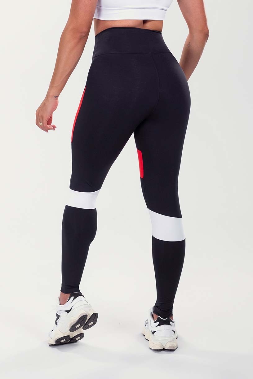 K3496-A_Calca_Legging_com_Faixa_Dupla_Assimetrica_Preto__Vermelho__Branco__Ref:_K3496-A