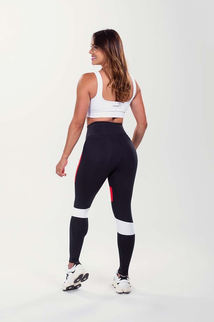 K3496-A_Calca_Legging_com_Faixa_Dupla_Assimetrica_Preto__Vermelho__Branco__Ref:_K3496-A