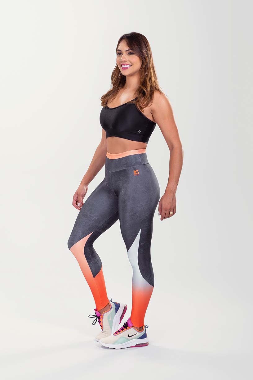 K3523-A_Calca_Legging_Basica_Brilho_Estampa_Digital_Orange_Bright__Ref:_K3523-A