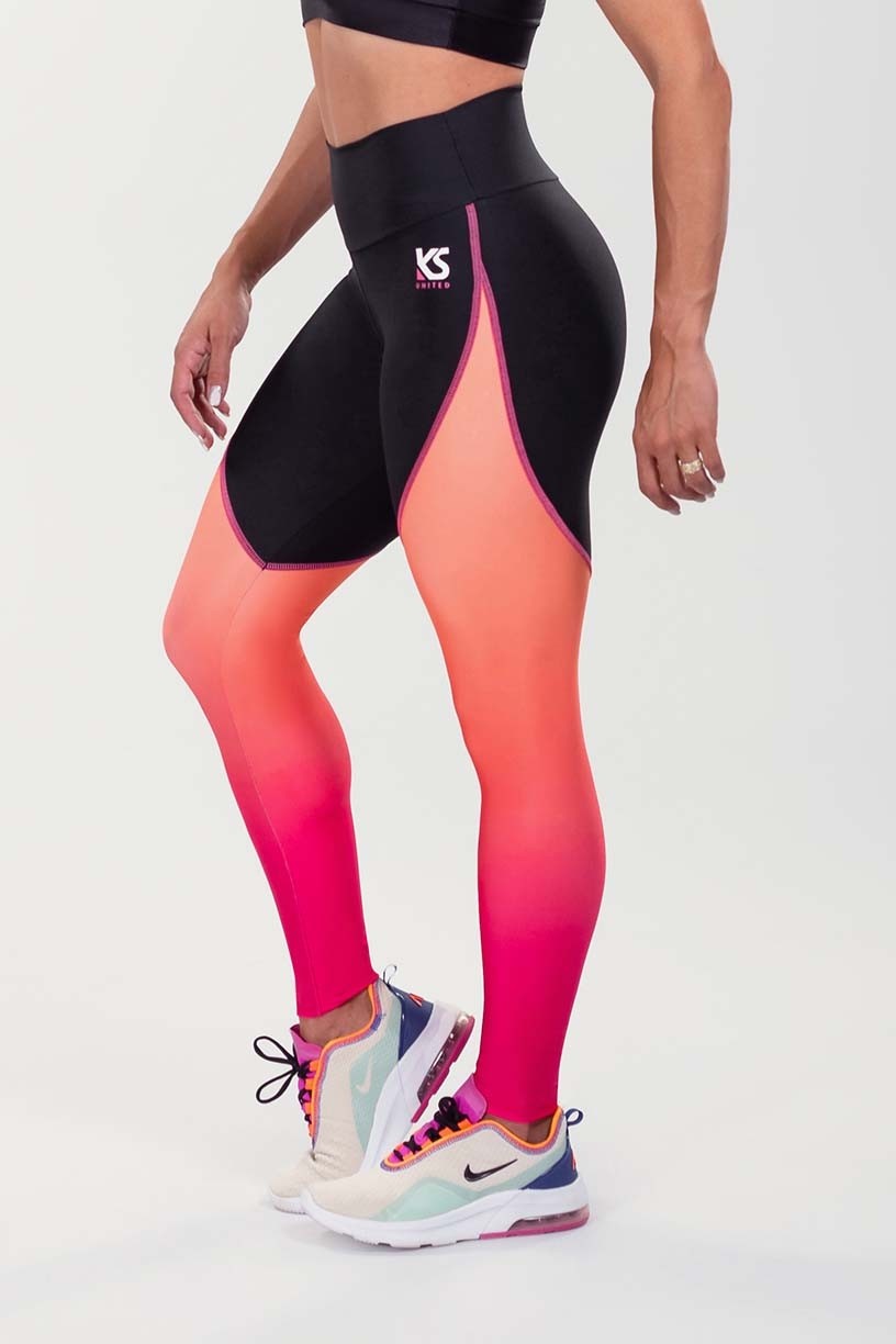 K3527-A_Calca_Legging_Lisa_com_Recorte_Estampa_Digital_na_Coxa_Preto__Orange_Gradient__Ref:_K3527-A