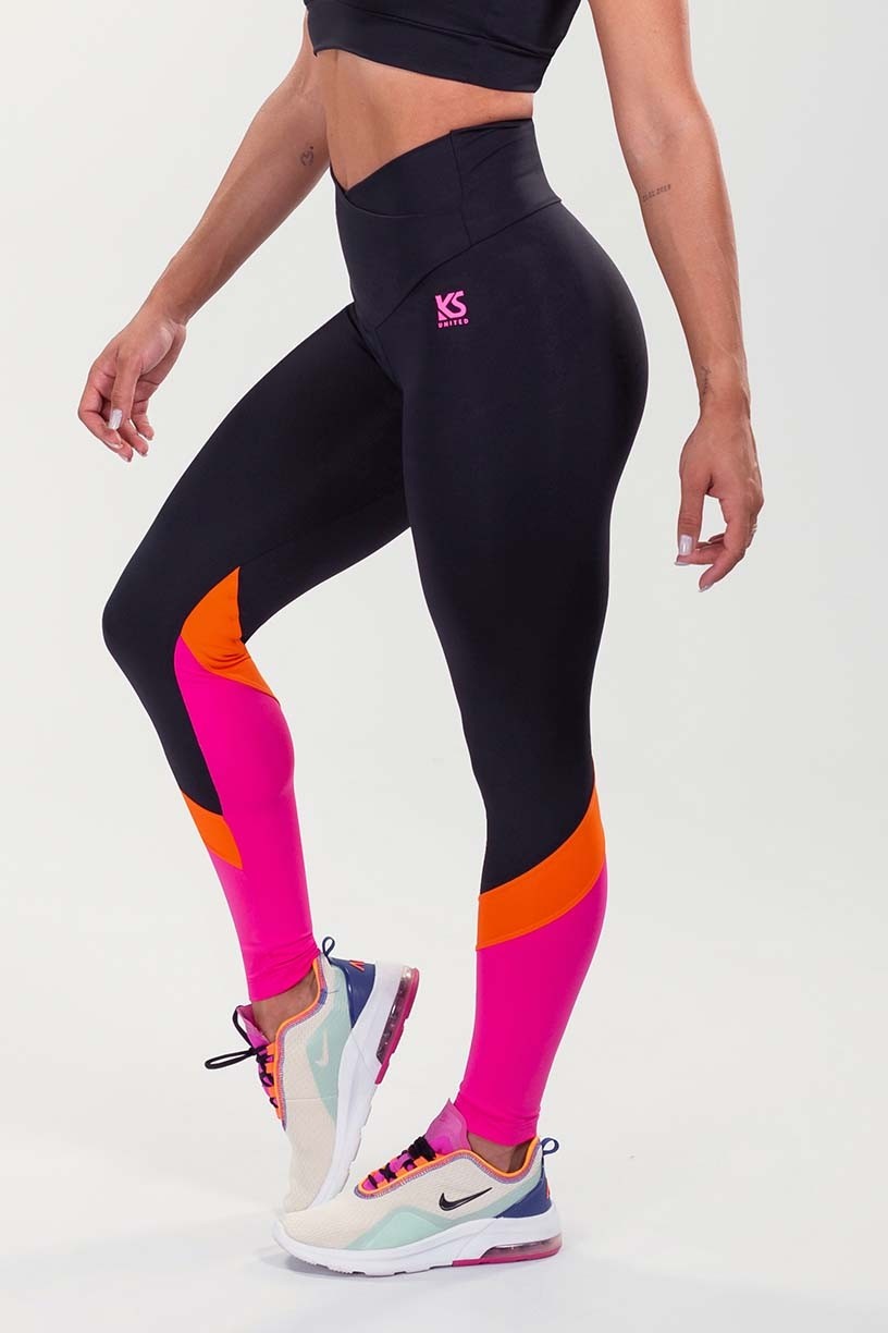 K3541-A_Calca_Legging_com_Cos_Transpassado_Preto__Rosa__Laranja__Ref:_K3541-A