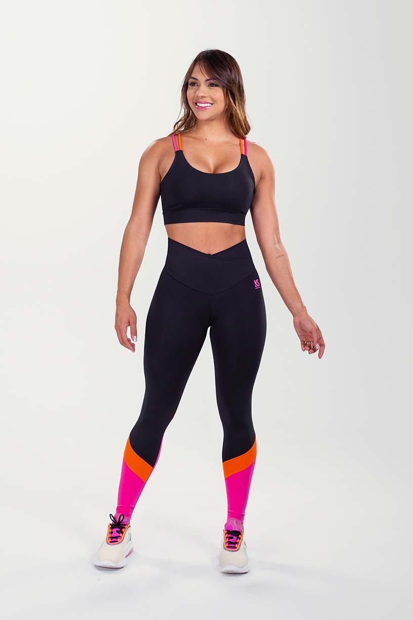 K3541-A_Calca_Legging_com_Cos_Transpassado_Preto__Rosa__Laranja__Ref:_K3541-A