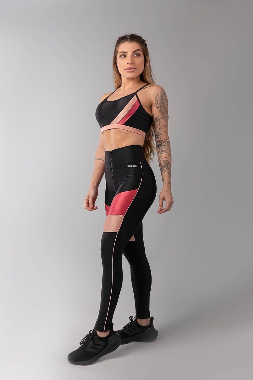 K3487-A_Calca_Legging_com_Ziper_e_Recortes_Preto__Rosa__Ref:_K3487-A