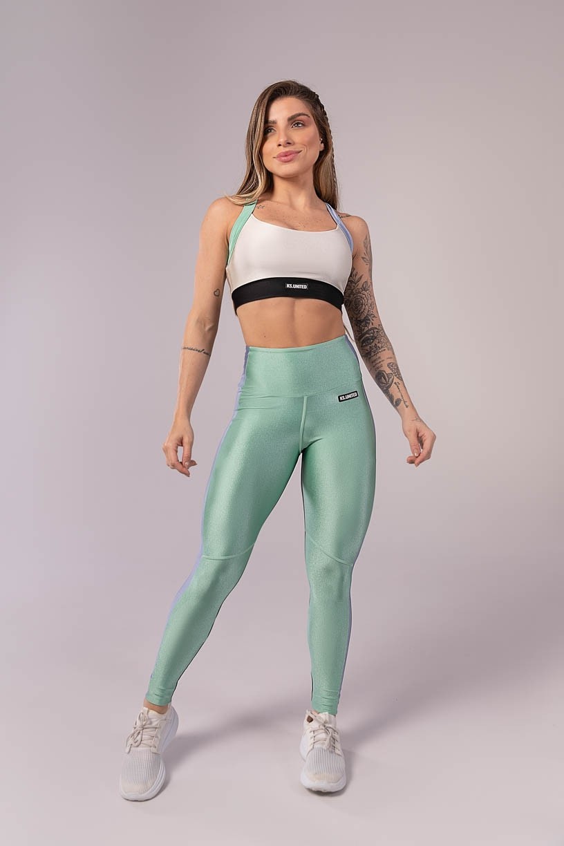 K3509-A_Calca_Legging_com_Cos_Largo_e_Ponto_de_Cobertura_Verde_Claro__Azul_Claro__Preto__Ref:_K3509-A