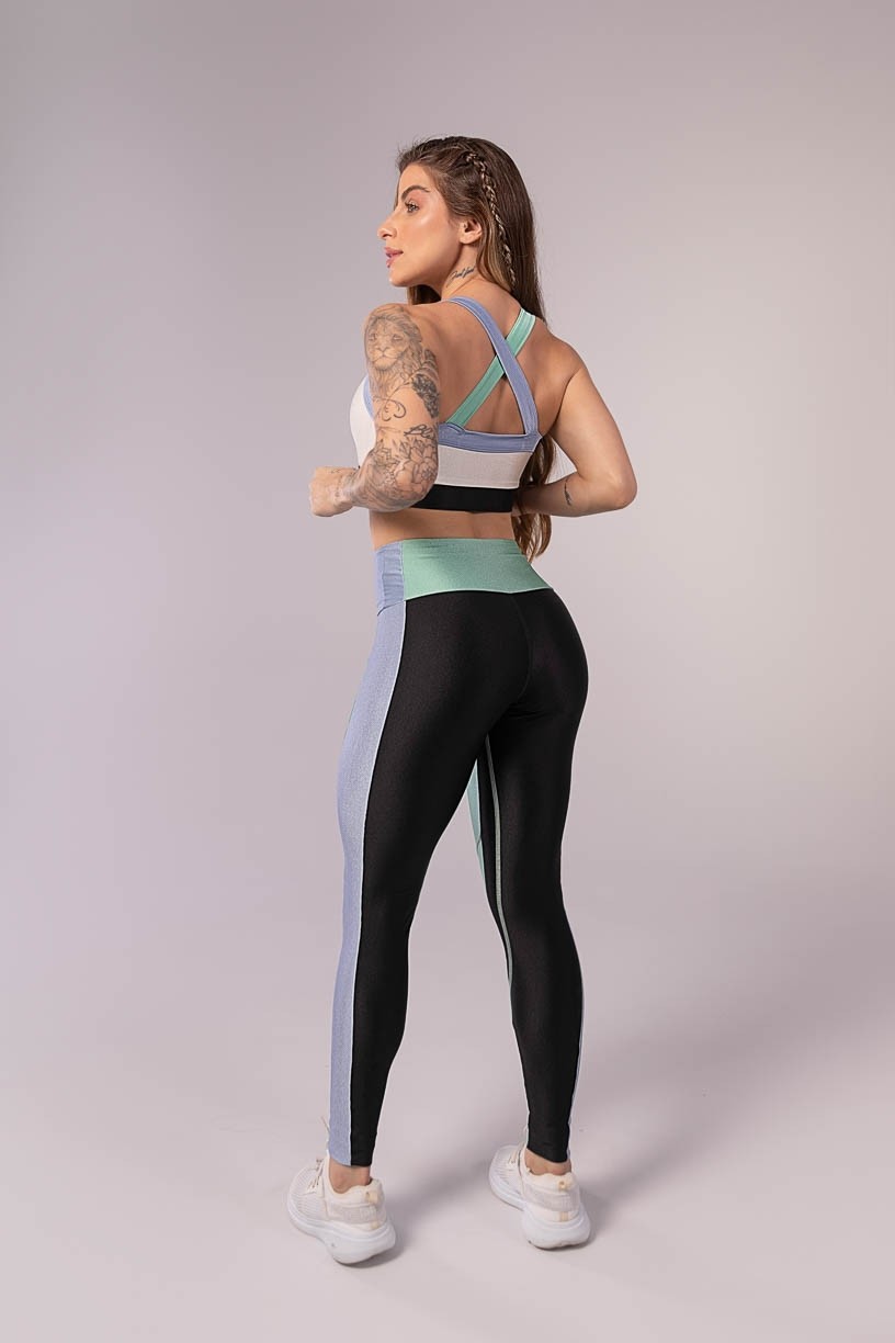 K3509-A_Calca_Legging_com_Cos_Largo_e_Ponto_de_Cobertura_Verde_Claro__Azul_Claro__Preto__Ref:_K3509-A