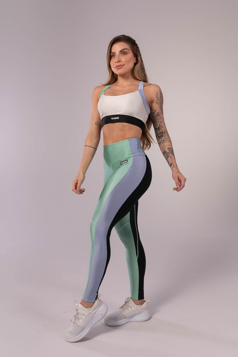 K3509-A_Calca_Legging_com_Cos_Largo_e_Ponto_de_Cobertura_Verde_Claro__Azul_Claro__Preto__Ref:_K3509-A