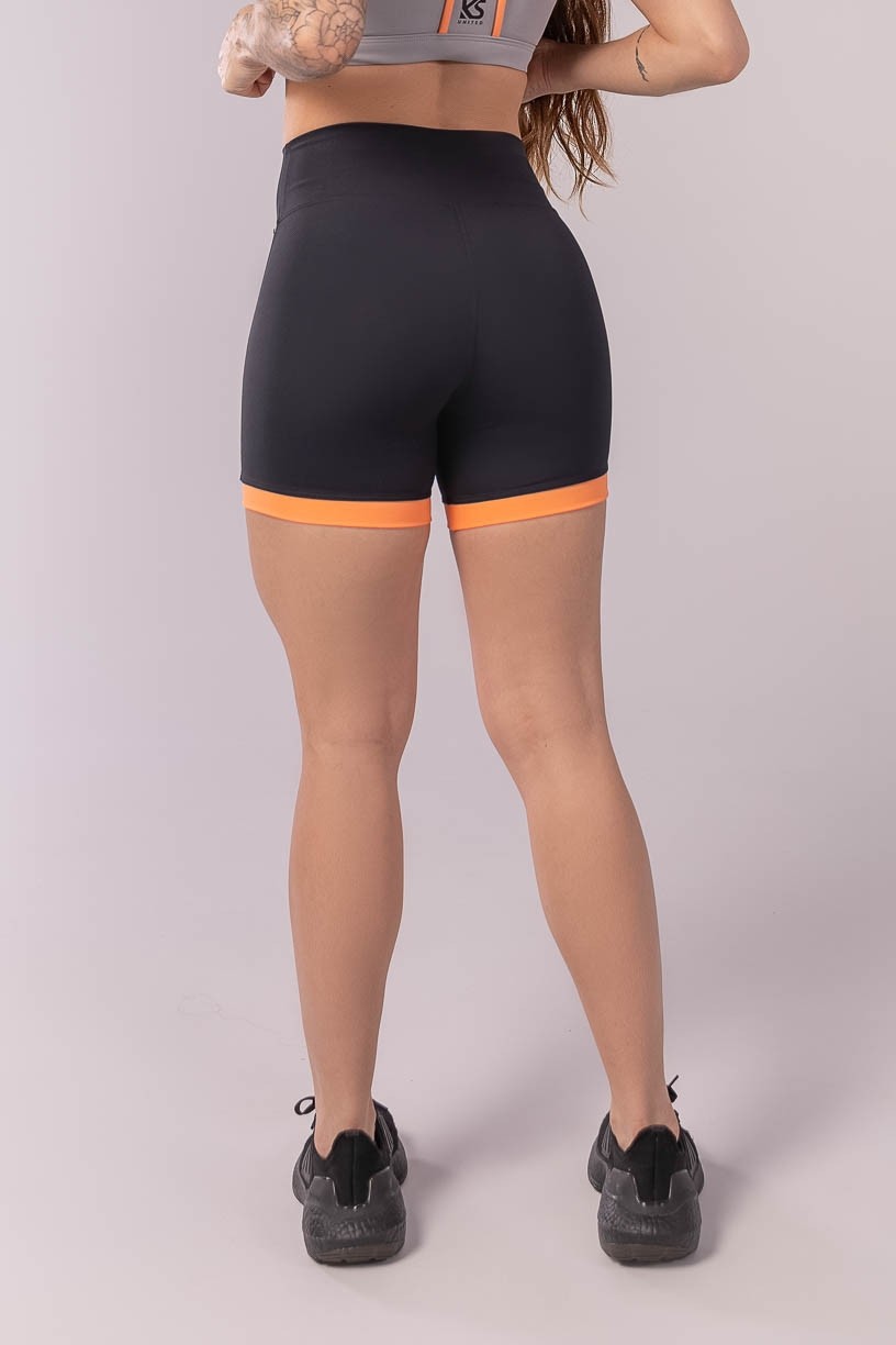 K3467-A_Short_Tricolor_Preto__Laranja__Cinza__Ref:_K3467-A