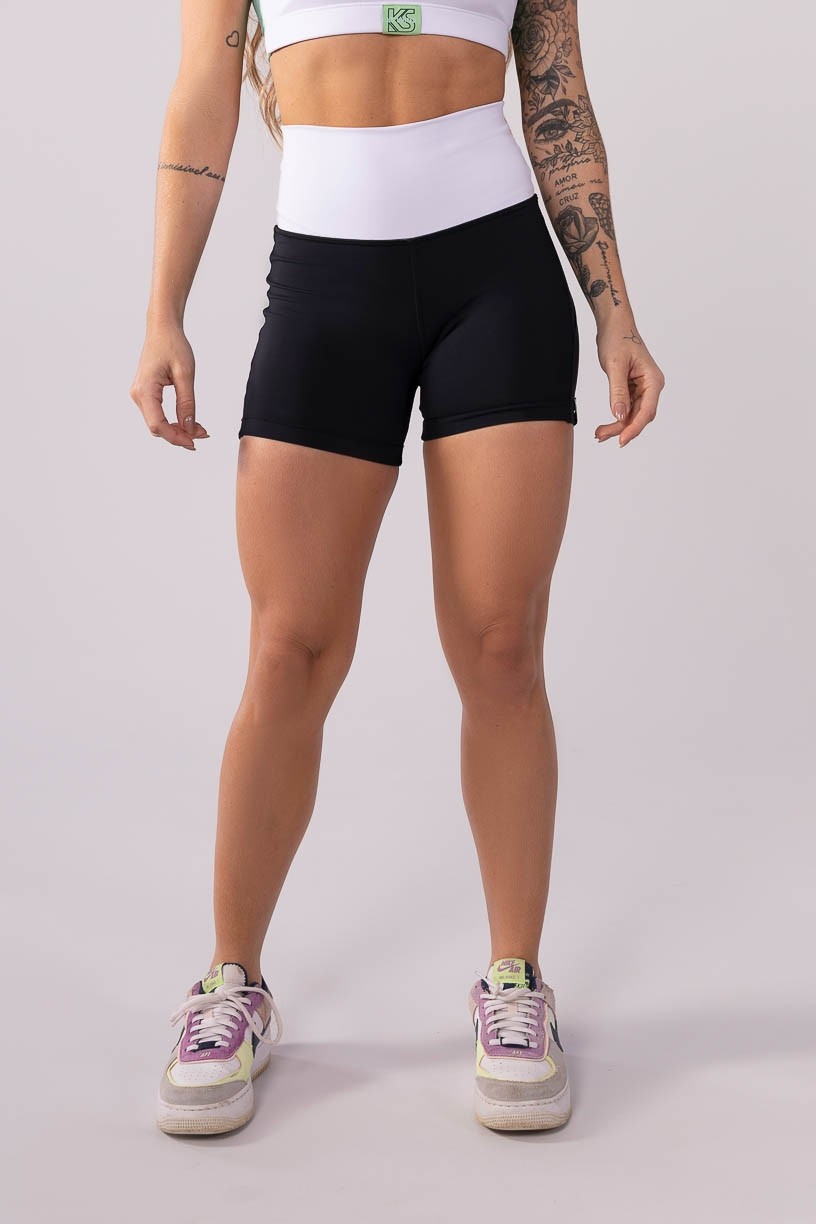 K3518-E_Short_com_Recortes_e_Cos_Alto_Preto__Branco__Verde_Claro__Ref:_K3518-E