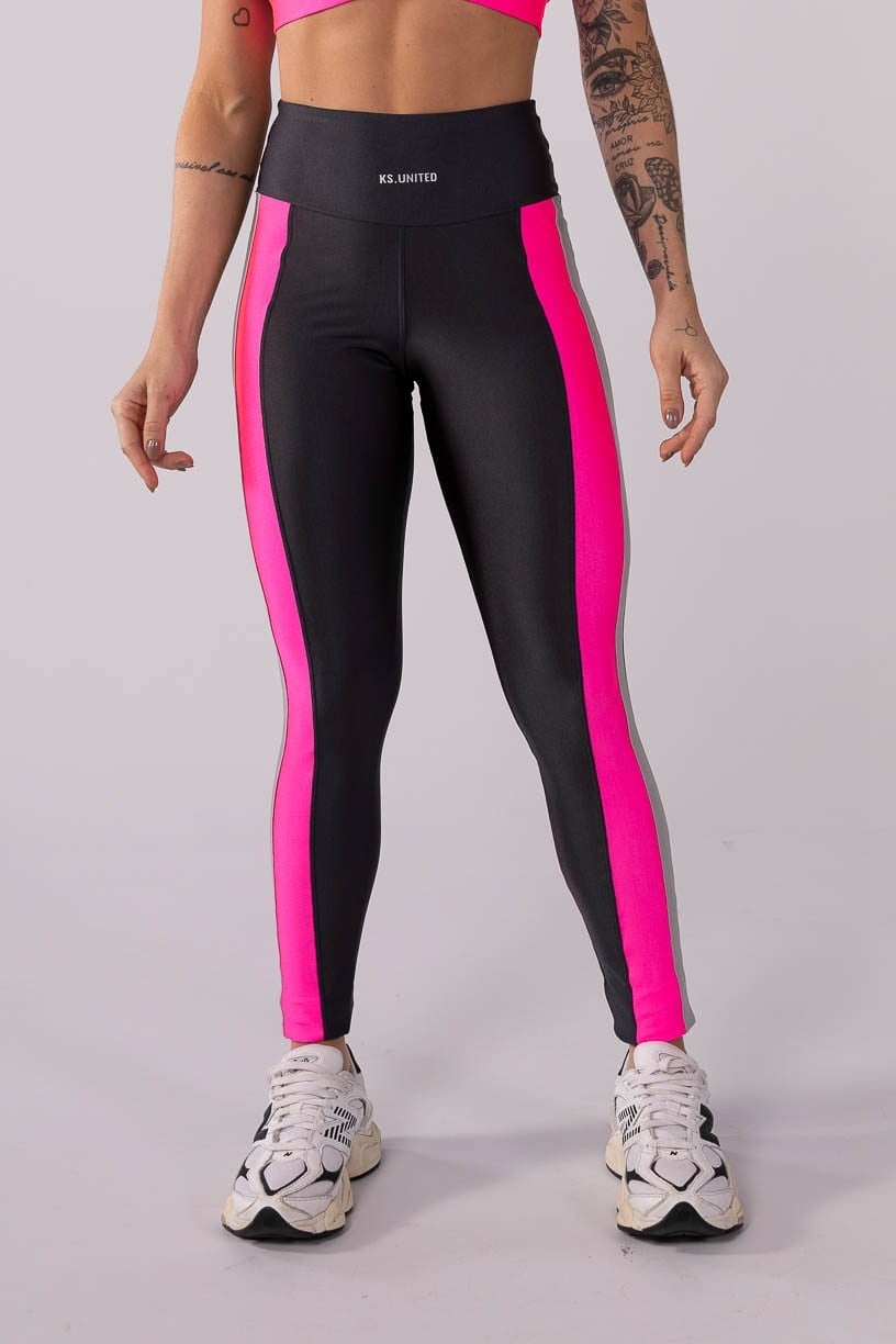 K3569-A_Calca_Legging_Tricolor_Preto__Rosa__Cinza__Ref:_K3569-A