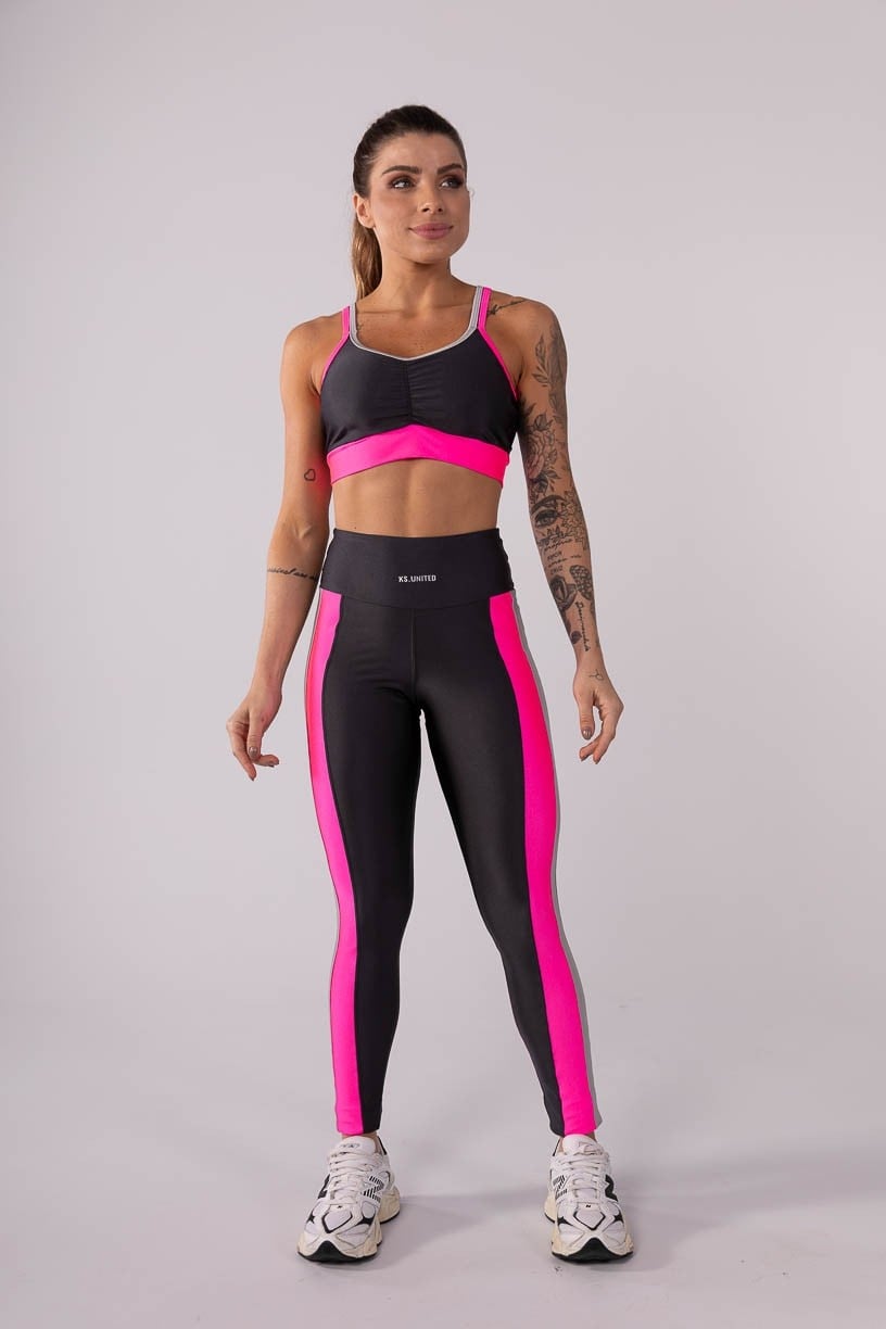 K3569-A_Calca_Legging_Tricolor_Preto__Rosa__Cinza__Ref:_K3569-A