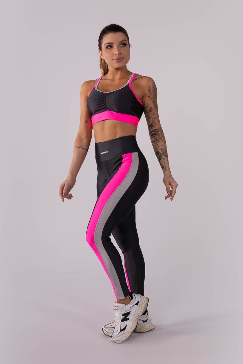 K3569-A_Calca_Legging_Tricolor_Preto__Rosa__Cinza__Ref:_K3569-A