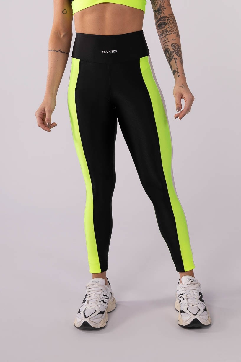 K3569-B_Calca_Legging_Tricolor_Preto__Amarelo__Cinza__Ref:_K3569-B