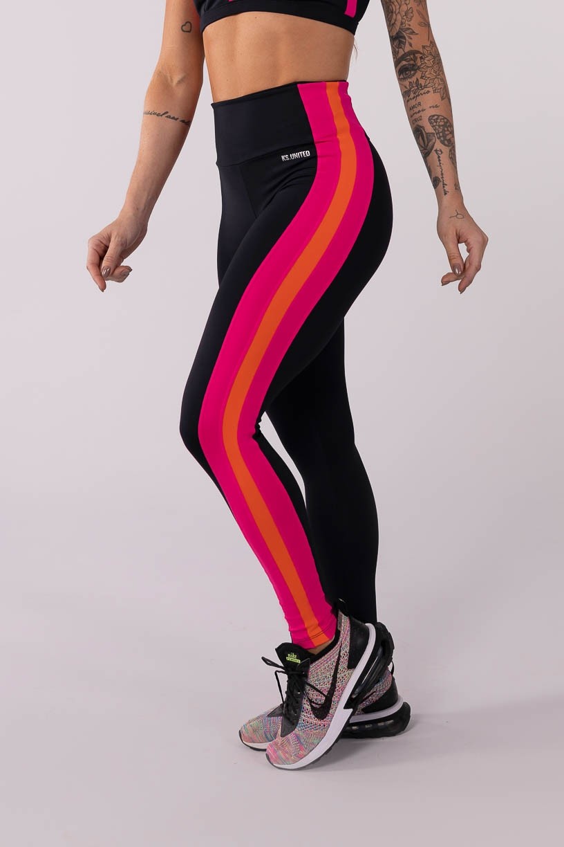 K3730-A_Calca_Legging_com_Faixas_Laterais_Preto__Rosa__Laranja__Ref:_K3730-A