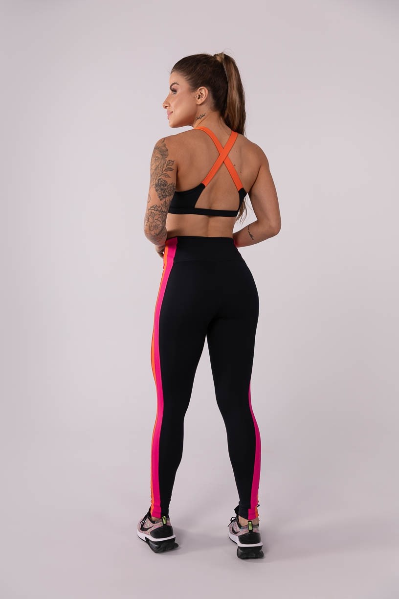 K3730-A_Calca_Legging_com_Faixas_Laterais_Preto__Rosa__Laranja__Ref:_K3730-A