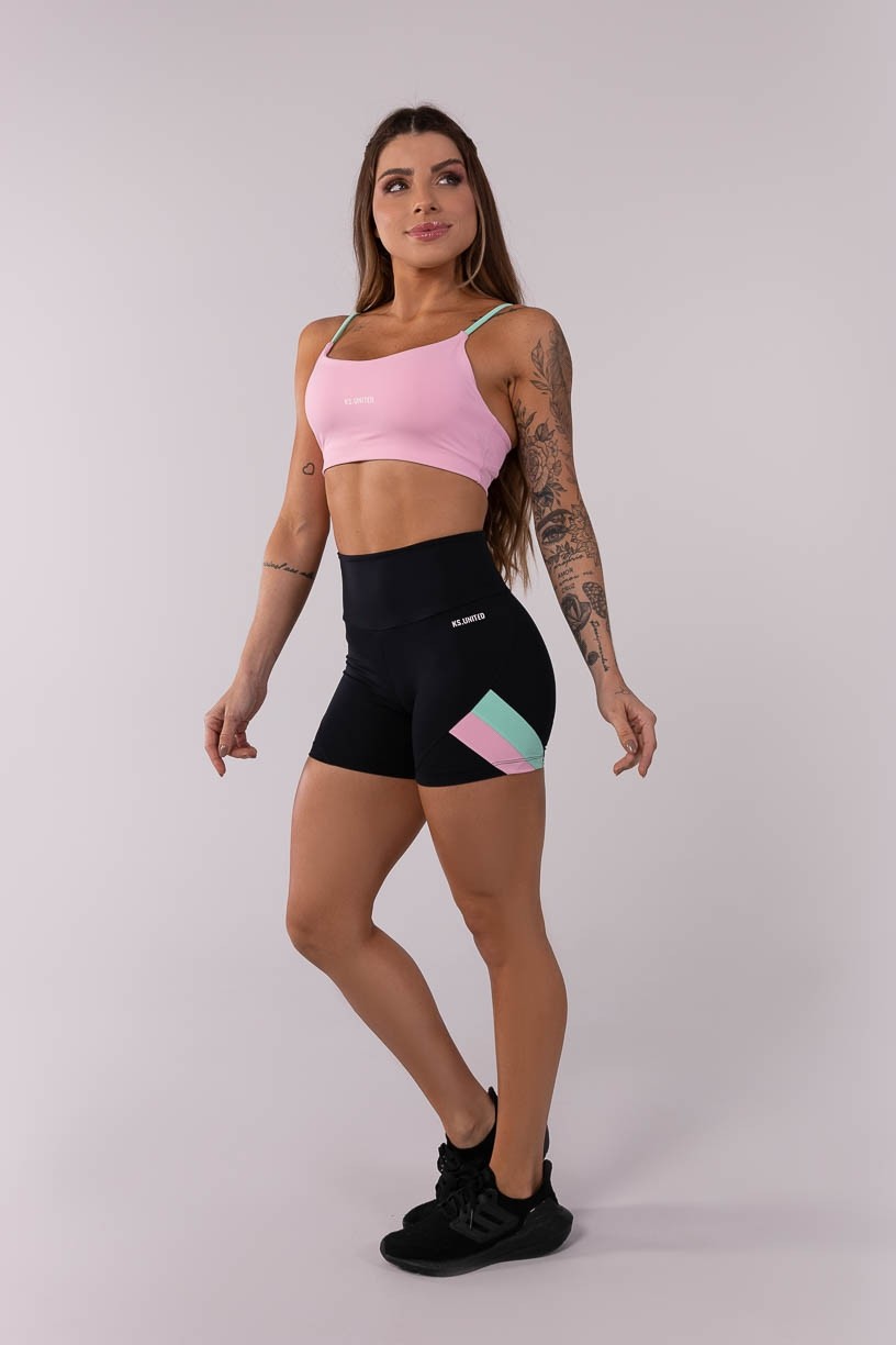 K3707-A_Short_com_Detalhe_de_Faixas_Coloridas_Preto__Rosa_Claro__Verde_Agua__Ref:_K3707-A