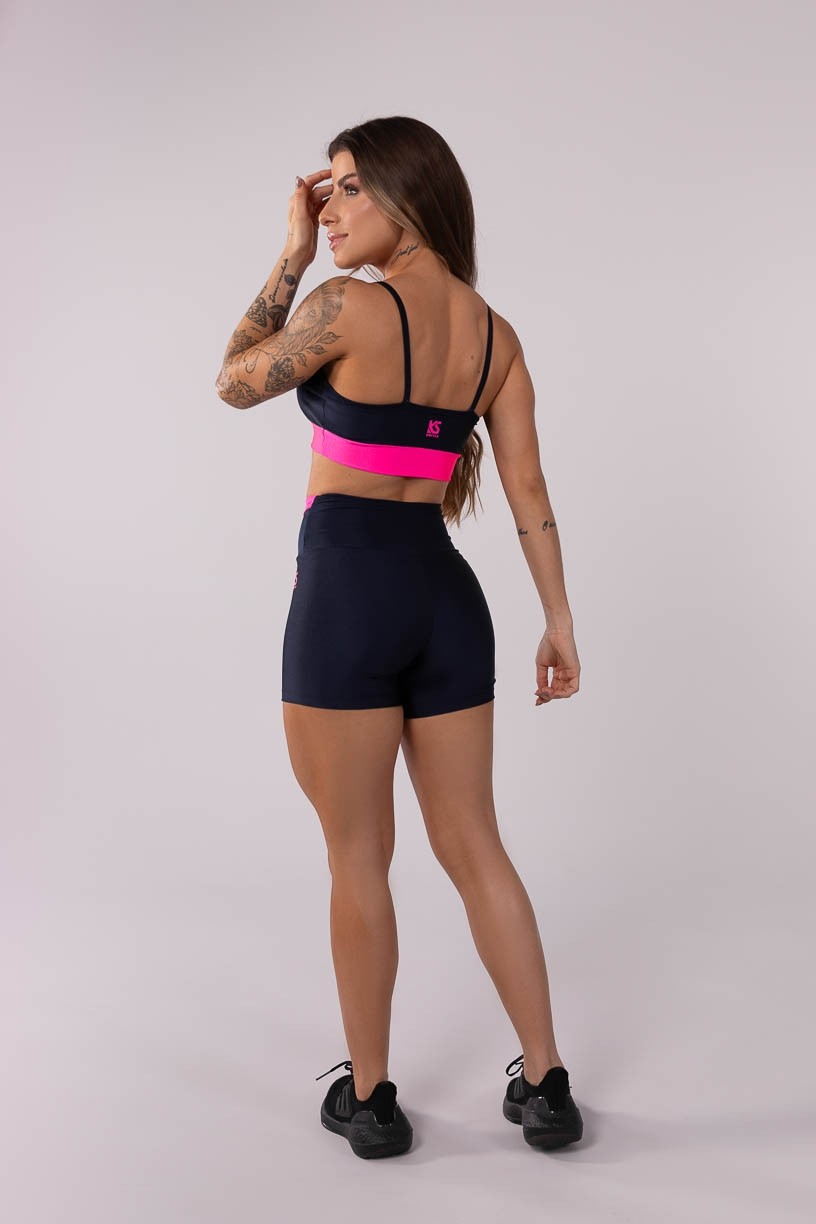 K3692-C_Short_com_Cos_Transpassado_Bicolor_Azul_Marinho__Rosa_Neon__Ref:_K3692-C