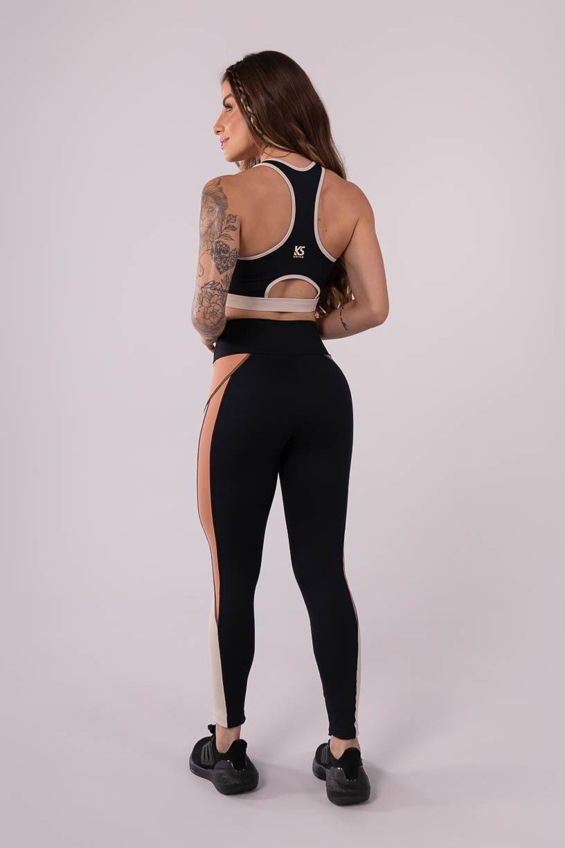 K3599-A_Calca_Legging_com_Recorte_Tricolor_Preto__Nude__Off-White__Ref:_K3599-A